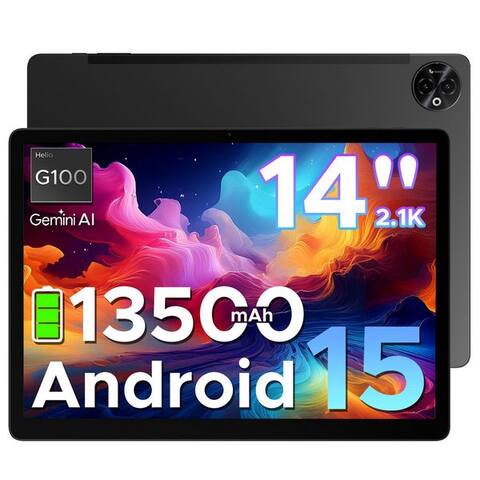 DOOGEE 2026 DOOGEE tablette Tab E3 max 14 pouces 13500mAh, Helio G100 Android 15 tablette (14", 256 GB, Android 15,