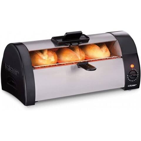 Cloer Cloer Brotbackautomat Cloer Brötchenbäcker 3080 Edelstahl-Noir Brötchengerät, 570 W