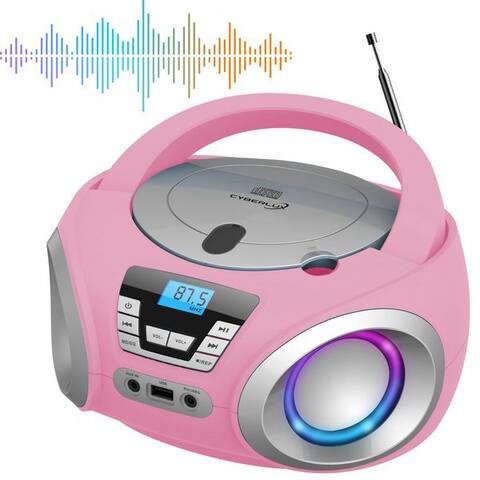 Cyberlux Cyberlux CL-910 tragbarer lecteur CD (CD, Boombox,tragbar,LED-Disco-Beleuchtung,FM radio avec MP3 USB)