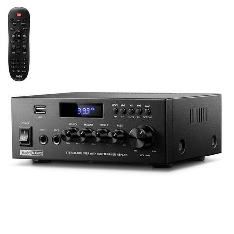 Moukey Moukey Amplificateur audio 2-Kana Stereo amplificateur avec Bluetooth, FM amplificateur (Nombre de canaux: 2, 300