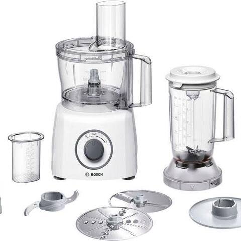 BOSCH robot de cuisine MultiTalent 3 MCM3200W, 800 W, 2,3 l Schüssel, Schneid-Raspel-Wendescheibe, Schlagscheibe,