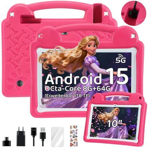 Wilgoon WILGOON 10.1'' Kids Android 15 avec Stylus tablette A523 Octa Core bis 2.0 GHz HD tablette (10.1", 64 GB,