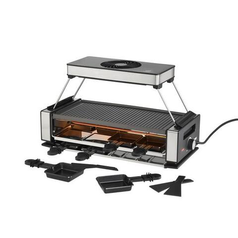 Unold Unold raclette raclettebetle Smokeless avec raclettebuch 487859, 8 raclettepfännchen, 1200 W, avec
