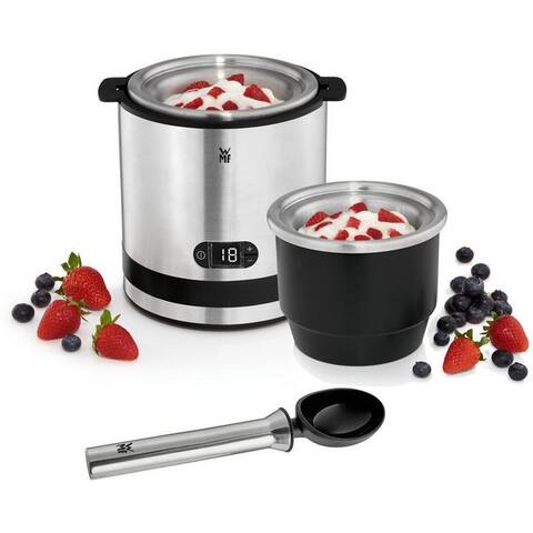 WMF sorbetière KÜCHENminis® 3-in-1 Eiscreme/Frozen Yogurt/Sorbet, Eiswürfelbehälter, 0,3 l, 12 W, avec Timer pour