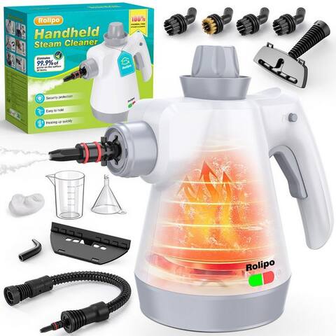 Rolipo Rolipo Handdampfreiniger Dampfreiniger,440ml Mehrzweckdampfreiniger avec 12-teiligem Zubehör, 1050 W, pour
