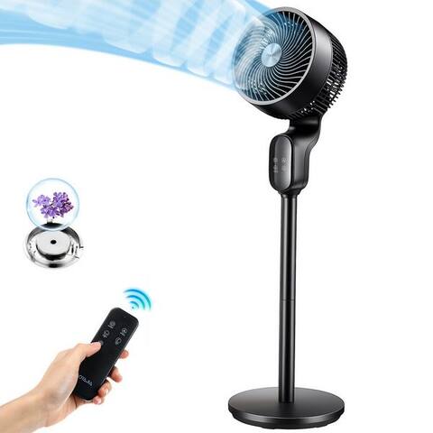 Oyajia oyajia Standventilateur avec Fernbedienung, 3D-Oszillation Luftzirkulator, 8 Geschwindigkeiten, 12H Timer,