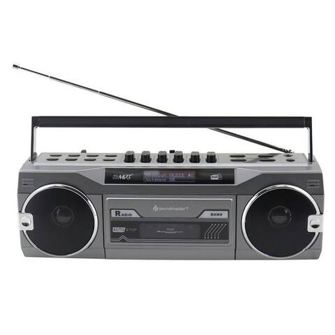 Soundmaster Soetmaster SRR80TI Retro radiokassettenrekorder DAB+ Bluetooth USB/SD Aufnahme Boombox (DAB+, UKW, 3 W,