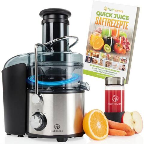 Nutrilovers Nutrilovers Zentrifugencentrifugeuse centrifugeuse - XXL Einfüllöffnung - Gesete Säfte - Edelstahl, 800 W
