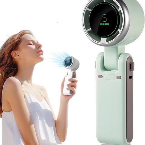 Minicloss Minicloss Handventilateur Tragbarer Turbo Handventilateur, 5-stufiger Wind, USB-C&Trageschlaufe, 3-in-1