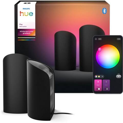 PHILIPS Hue Smarte LED-luminaire Play Gradient Wallwasher Doppelpack weiss, Abschaltautomatik, Bluetooth, CCT - über