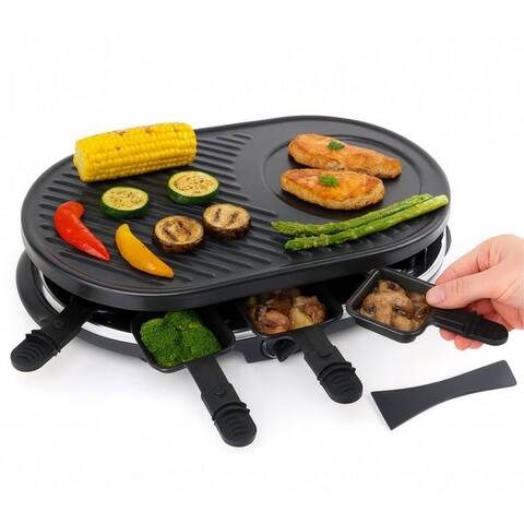Everhomely® Everhomely® raclette 8 Personen Set raclette Grill - avec Grillplatte, 8 raclettepfännchen, 1400,00 W, avec