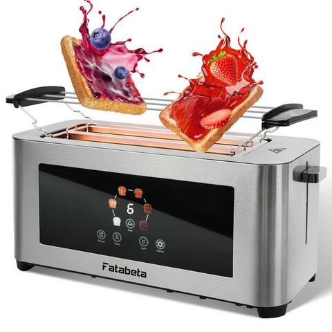 Fatabeta FATABETA grille-pain grille-pain 4 Scheiben, Doppel-Langschlitzgrille-pain, avec Brötchenaufsatz, 2 lange