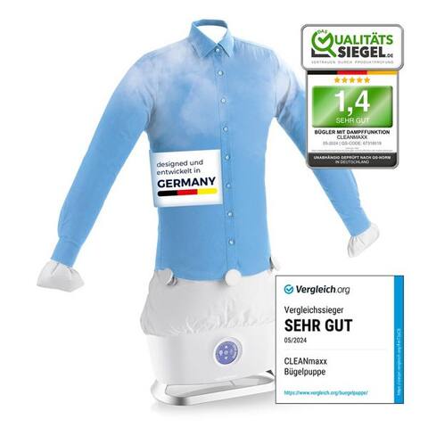 Cleanmaxx CLEANmaxx Bügelsystem automatischer Hemdenbügler avec Dampffunktion, 1800 W, Innovativer Bügler pour Hemden &