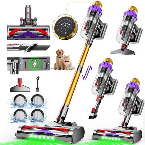 Homimaster Homimaster Akku-Hand-et aspirateur balai aspirateur sans fil 85000Pa, 70 Min Laufzeit, 2.6L, leise, avec 4