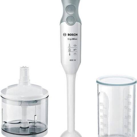 BOSCH Stabblender ErgoMixx MSM66020, inkl. Zerkleinerer & Becher, 4 Klingen, 12 Stufen, 600 W, ergonomisches