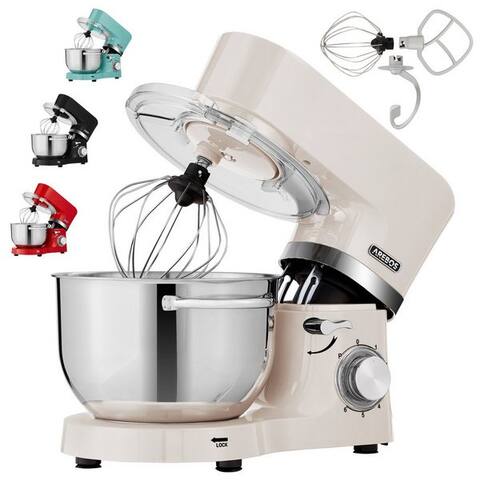 Arebos Arebos robot de cuisine avec 2x Edelstahl-Rührschüsseln 4,5 & 5,5L, 1500 W, 5,50 l Schüssel, Küchenblender