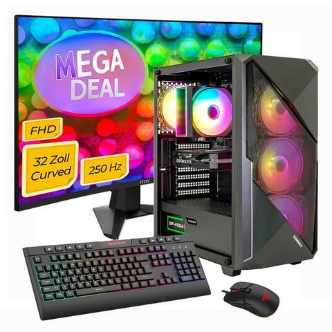 MSI GAMEmax MegaDeal Striker 2740 AMD Ryzen 7 5700X 16GB 480GB SSD RTX 5060 PC gamer-Komplettsystem (32", AMD