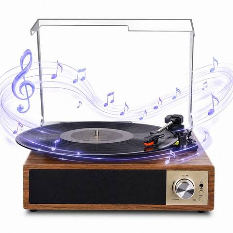 Fofile Fofile Bluetooth 5.4 Schallplatine vinyle avec 2 Stereo-enceinte 3-Gang platine vinyle (Vinyl Player,