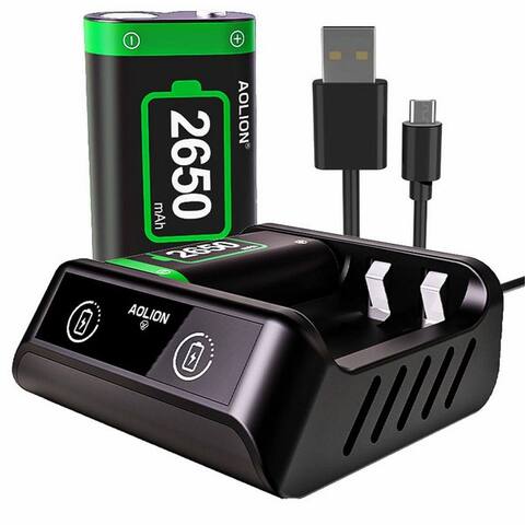 XBOX KINSI Akku pour Xbox One/Series X&S manette, 2650mAh, Doppelbatterie Zubehor pour Xbox Contoller (Schnell