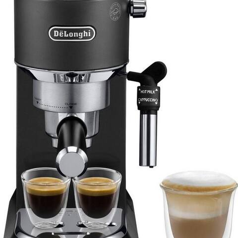 De'Longhi De'Longhi Espressomaschine Dedica Style EC685.BK - Espresso & Doppio, avec Milchschaumdüse, Nur 15 cm breit,