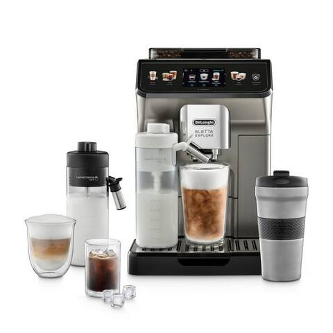 De'Longhi De'Longhi machine expresso automatique Eletta Explore Cold Brew ECAM450.86.T - 100 Rezepte (App), heiß &