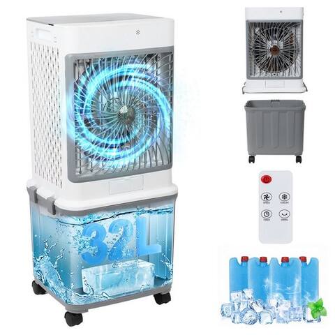 Sunicol Sunicol ventilateurkombigerät Mobiler Luftkühler avec Wasserkühlung, 32L Abnehmbar Wassertank, Timer, 70W