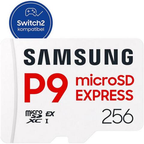 SAMSUNG P9 microSD Express carte mémoire (256 GB, 800 MB/s Lesegeschwindigkeit)