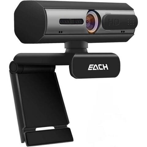 Each EACH Full HD-webcam (Full HD, 1x opt. Zoom, 4-fach digitaler Zoom, Autofokus & Weitwinkelobjektiv, Auto