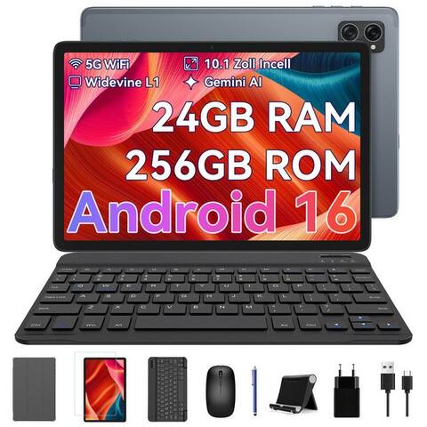 Besttab BESTTAB TABWEE tablette 10" Android 16 Set WiFi 256GB tablette (10", 256 GB, Android 16, Android 16, avec