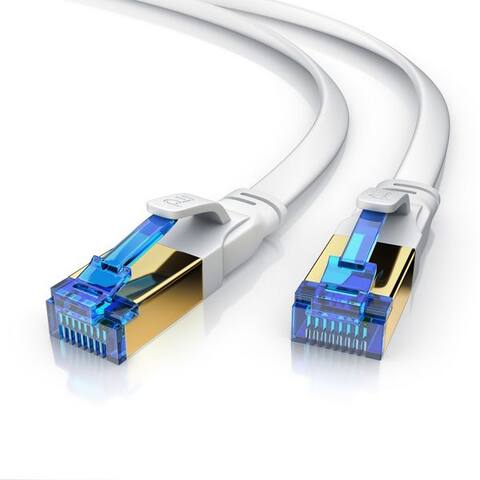 Primewire Primewire Patchkabel flach CAT 8, Gigabit Flachband Netzwerkkabel 40 Gbit/s - 1m LAN-Kabel, CAT.8, RJ-45