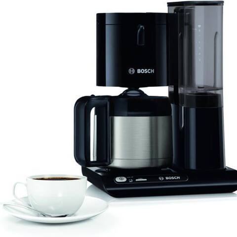 BOSCH cafetière filtre TKA8A053 Styline, Aroma capteur, Edelstahl-Thermokanne 1,1 L, 1,1l Kaffeekanne, Papierfilter