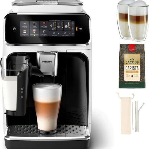 PHILIPS machine expresso automatique EP3343/50 3300 Series, 6 Getränke (heiß oder eisgekühlt), LatteGo-Milchsystem,