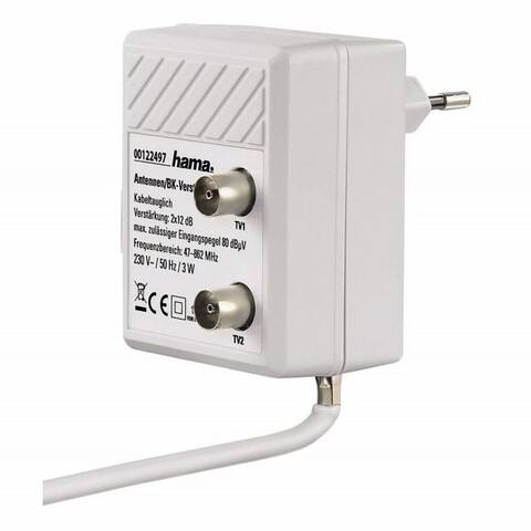 Hama Hama 2-Fach TV Verteiler Antennen-amplificateur Amplificateur audio (TV Verteil-amplificateur 2-Port