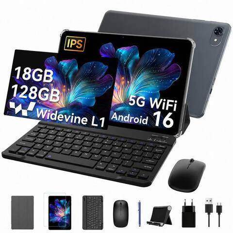 Zenva Zenva T8 10,1" (18+128) Android 16 6000 mAh incl. clavier, souris, Stift tablette (10.5", 128 GB, 5G WiFi,