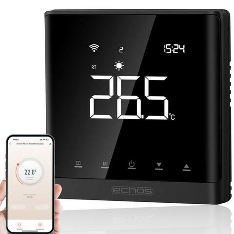 Echos echos Raumthermostat WiFi Wandthermostat Eco-4181, elektronisch, Dimmbares écran,tactiletasten,Smart Life