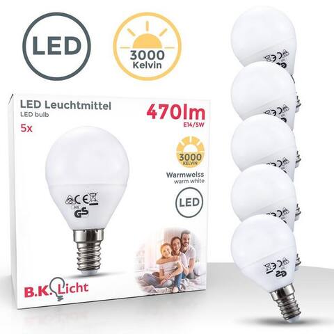 B.K.Licht B.K.lumière LED-Leuchtavectel 50-LMF-007-05, E14, 2700K - Extra-Warmweiß