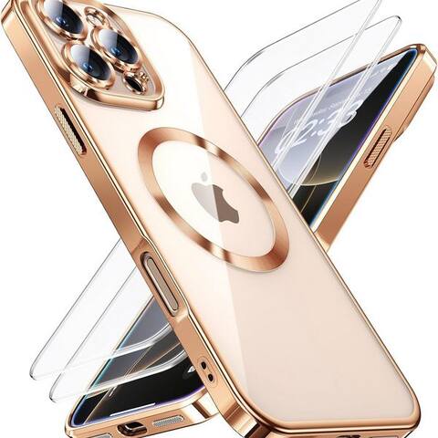 Msm MSM Coque pour smartphone Coque + 2X Schutzglas pour iPhone 16 Pro max MagSafe Panzerfolie Titan