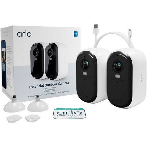 ARLO Smart Home caméra ESSENTIAL 2K Outdoor caméra 2-Pack (Innenbereich, Außenbereich)