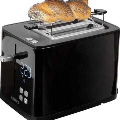 KRUPS grille-pain KH6418 Smart'n Light, 2 kurze Schlitze, 800 W, Digitalécran, 7 Bräunungsstufen, automatische