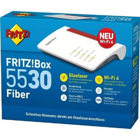 FRITZ ! FRITZ!Box 5530 Fiber pour Glasfaser avec AON & GPON connectique WiFi-routeur