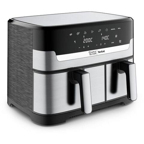 TEFAL air fryer Jamie Oliver by Tefal Dual Easy Fry & Grill, 2 unabhängige Garzonen, 2700 W, Heissluftfriteuse