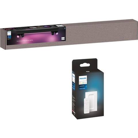 PHILIPS Hue Smarte LED-luminaire Betle White & Color Ambiance Centris 4er Spot Noir, Abschaltautomatik, Bluetooth,