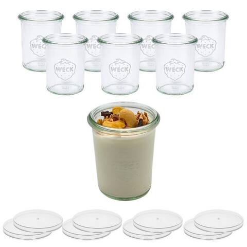 Mikken mikken Joghurtgläser 8er Set WECK Dessertgläser 160 ml Joghurtgläser avec Frischhaltedeckel, (Starter-Set,