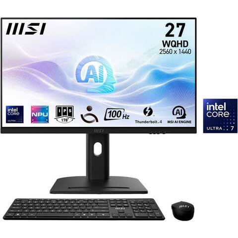 MSI Modern AM273QP AI 1UMG-220DE All-in-One PC (27 pouces, Intel Core Ultra 7 155H, ARC Graphics, 32 GB RAM, 1000