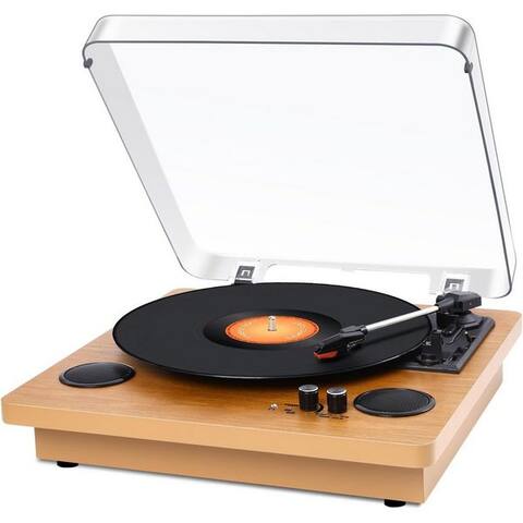 Fofile Fofile Bluetooth 5.4 Schallplatine vinyle 2 Stereo-enceinte 3-Gang platine vinyle (Riemenantrieb, 33-1/3, 45,