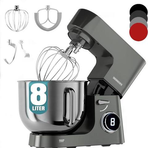Heinrich´S Heinrich´s robot de cuisine, 2500 W, 8 l Schüssel, 2500W, 8L Edelstahl, Titan, Teigmaschine