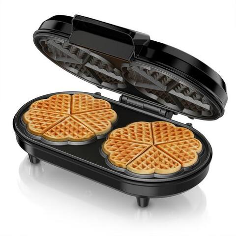 Arendo Arendo gaufrier Doppel Waffelautomat pour 2 Herzwaffeln, Antihaftbeschichtung, Regler, 1000 W, Duo Waffel