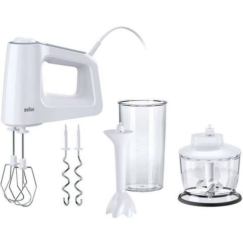 BRAUN Handblender MultiMix 3 HM 3135 WH - 500W, 5 Geschwindigkeiten + Turbo, Pürierstab, 500 W, Vertiklae