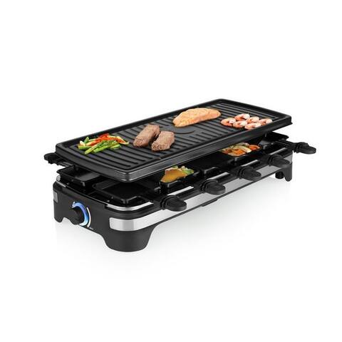 Princess PRINCESS raclette, 10 raclettepfännchen, Gerät Tischgrill 2-10 Personen geriffelte Grillplatte Camping adapté