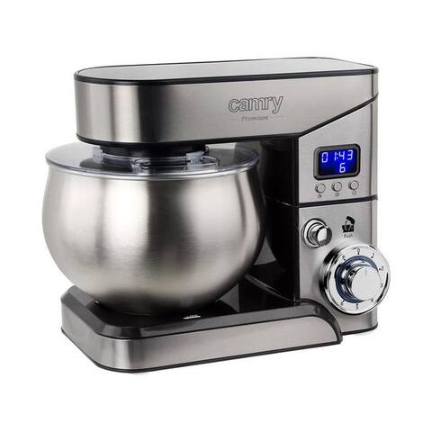 Camry Camry robot de cuisine, 2000,00 W, 5,00 l Schüssel, LCD-Anzeige, 6 Geschwindigkeiten, Edelstahl, Planeten